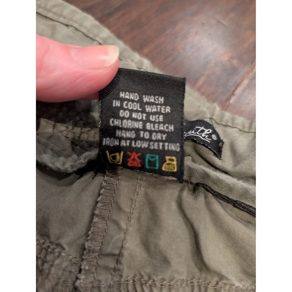 Willi Smith Capri Pants Womens 14 Green Cargo Drawstring‎ Pockets Cropped Y2K - Picture 6 of 8